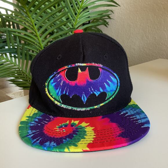 Batman DC Comics Embroidered Tie Dye Baseball Hat Snapback - Picture 1 of 12